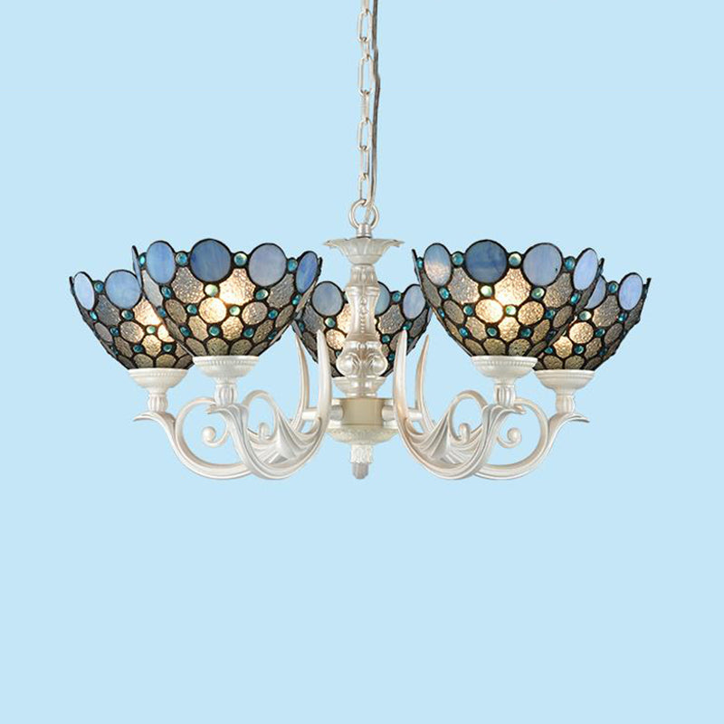 Kit de lustre en verre taillé blanc - 3/5 lumières pour l'éclairage de la chambre par Tiffany