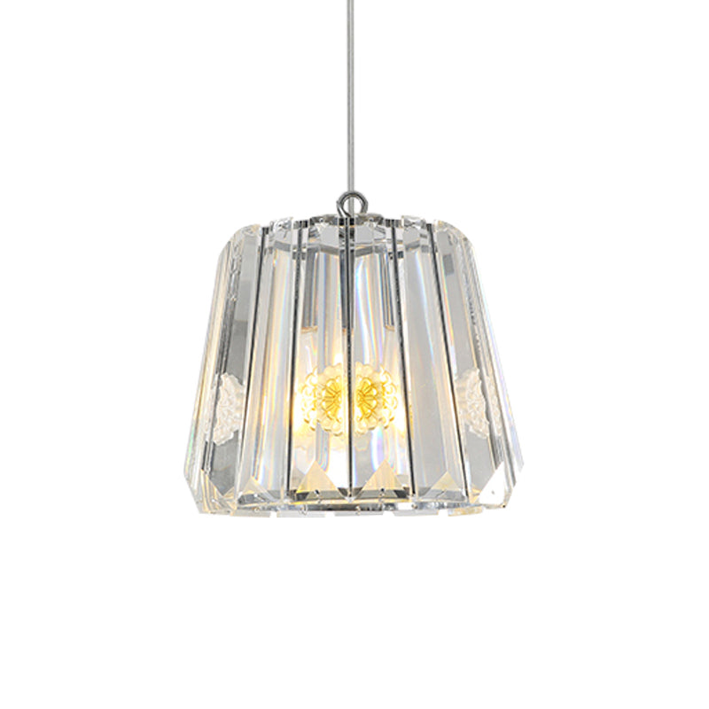 Modern Black Trapezoid Crystal Pendant Bedroom Suspension Lamp