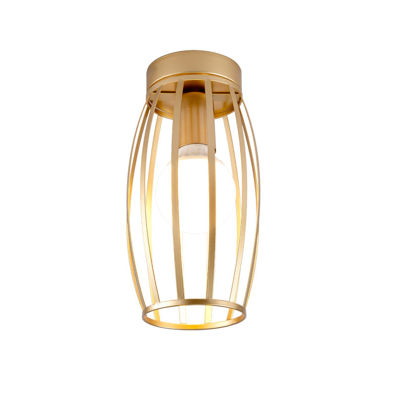 Nordic Metal Ceiling Mount Lamp | Oval Flush Mount Light | 1 Light | Corridor Lighting - Black/Pink/Yellow/Blue/Green/Gold