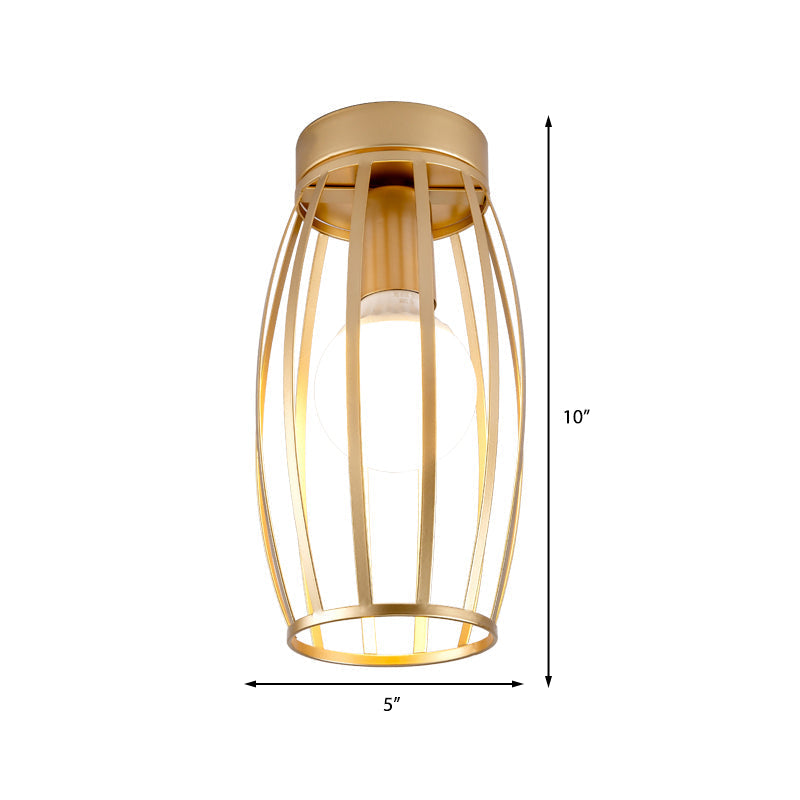 Nordic Metal Ceiling Mount Lamp | Oval Flush Mount Light | 1 Light | Corridor Lighting - Black/Pink/Yellow/Blue/Green/Gold