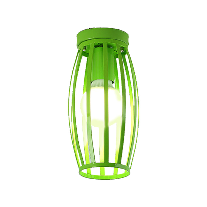 Nordic Metal Ceiling Mount Lamp | Oval Flush Mount Light | 1 Light | Corridor Lighting - Black/Pink/Yellow/Blue/Green/Gold