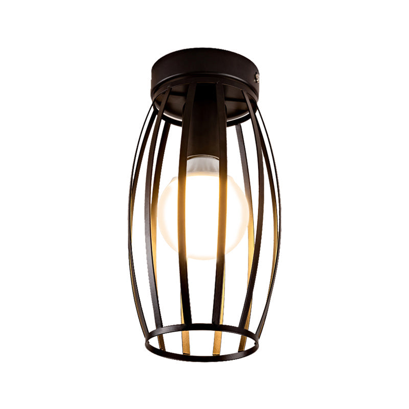 Nordic Metal Ceiling Mount Lamp | Oval Flush Mount Light | 1 Light | Corridor Lighting - Black/Pink/Yellow/Blue/Green/Gold