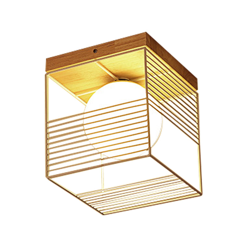 Suspension carrée contemporaine à encastrer - Blanc/noir, métal - Idéal pour le plafond d'une chambre