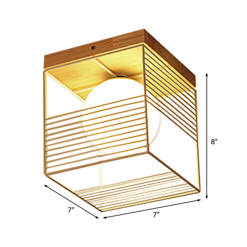 Suspension carrée contemporaine à encastrer - Blanc/noir, métal - Idéal pour le plafond d'une chambre
