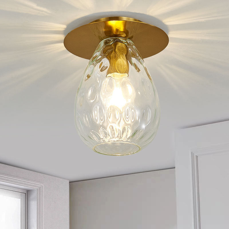 Lampe encastrée en verre transparent en forme de poire pour salon nordique
