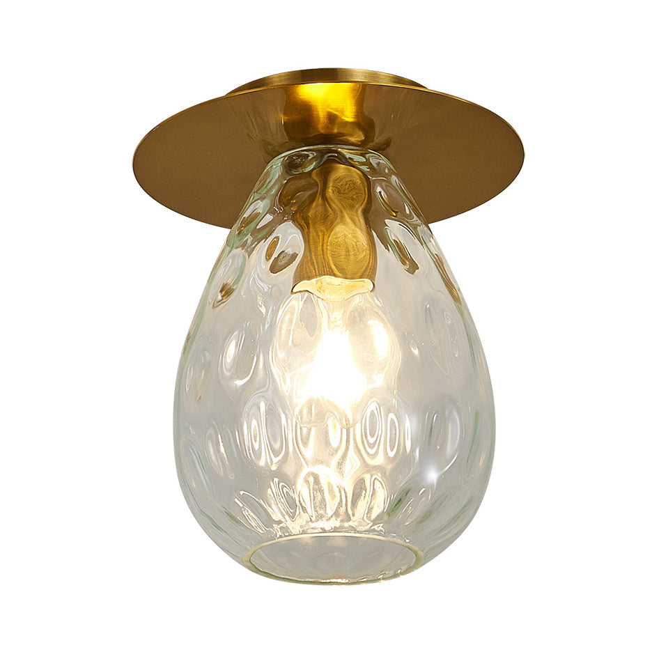 Lampe encastrée en verre transparent en forme de poire pour salon nordique