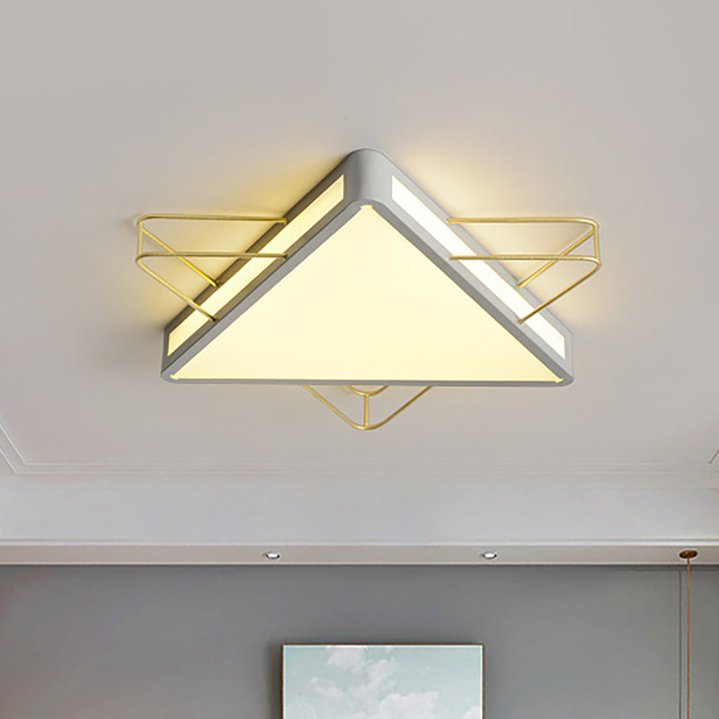 Nordic Metal Black/Grey Flush Mount Light with Acrylic Diffuser – Star/Triangle Design