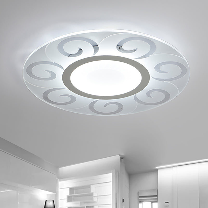Plafonnier LED en acrylique moderne pour salon - Design ultra fin en plusieurs largeurs