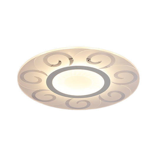Modern Acrylic Led Flushmount Ceiling Light For Living Room - Ultra Thin Design In Multiple Widths