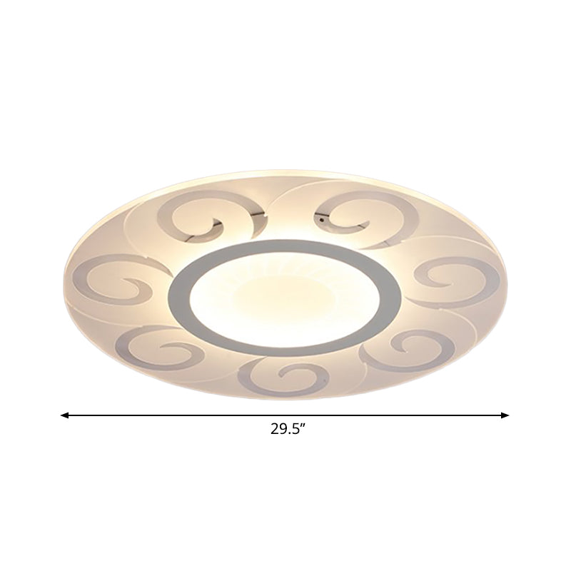 Plafonnier LED en acrylique moderne pour salon - Design ultra fin en plusieurs largeurs