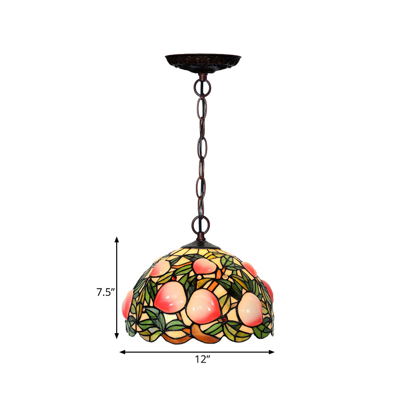 Lustre en verre taillé de style victorien en bronze pêche - 1/2/3 lumières, rose - Décoration de salle à manger - 12"/16"/20" de large