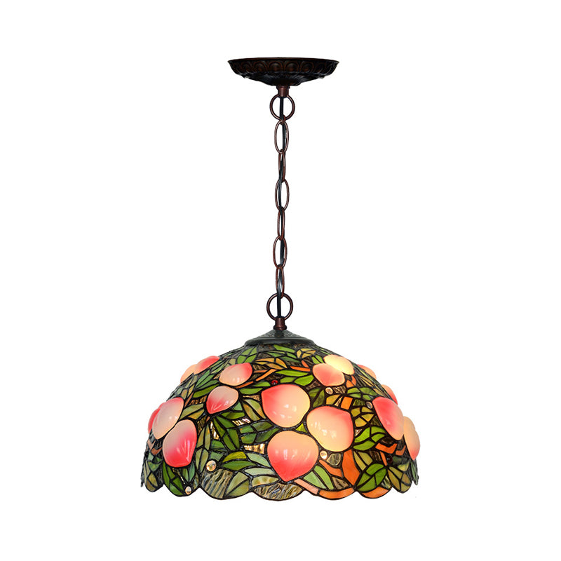 Lustre en verre taillé de style victorien en bronze pêche - 1/2/3 lumières, rose - Décoration de salle à manger - 12"/16"/20" de large