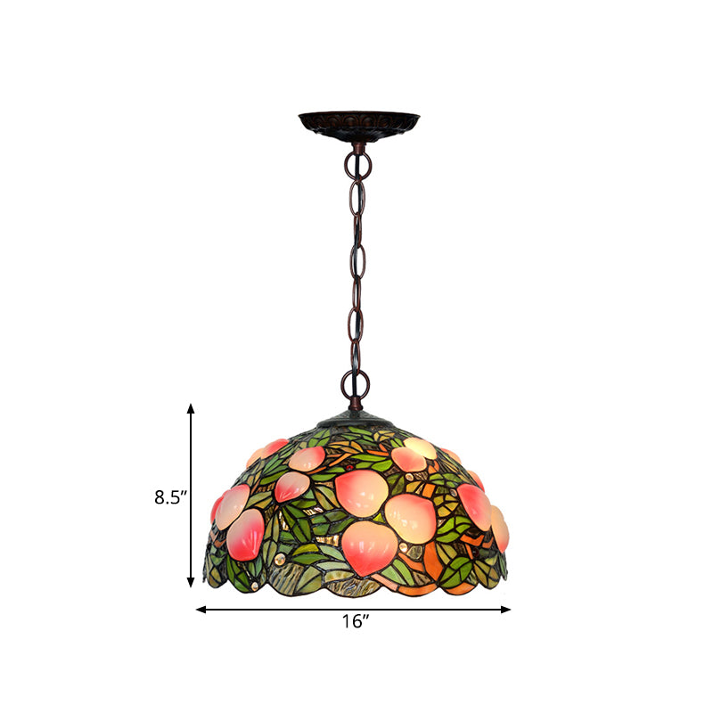 Lustre en verre taillé de style victorien en bronze pêche - 1/2/3 lumières, rose - Décoration de salle à manger - 12"/16"/20" de large
