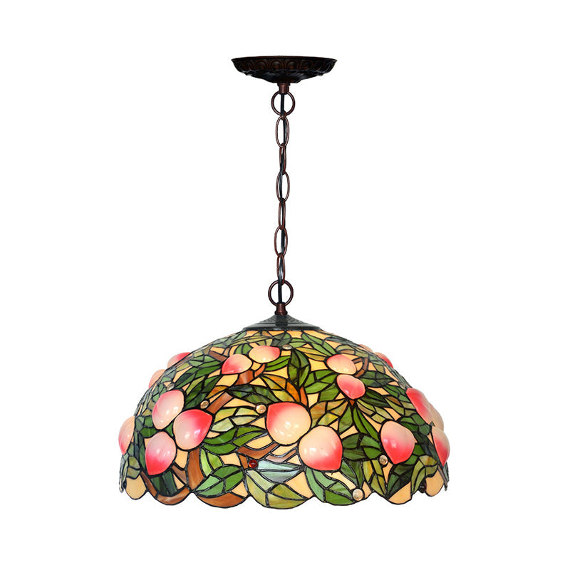 Lustre en verre taillé de style victorien en bronze pêche - 1/2/3 lumières, rose - Décoration de salle à manger - 12"/16"/20" de large