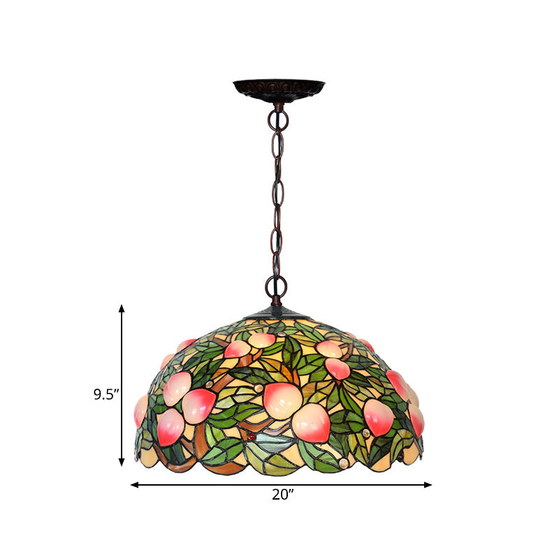 Lustre en verre taillé de style victorien en bronze pêche - 1/2/3 lumières, rose - Décoration de salle à manger - 12"/16"/20" de large