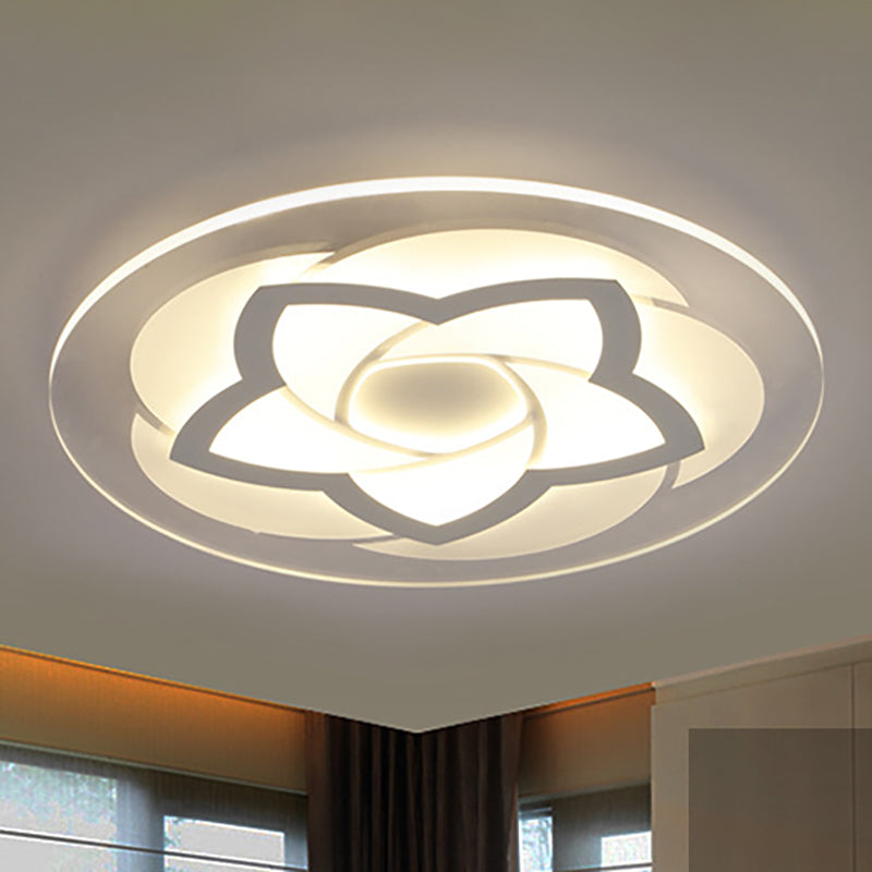 Flower Flush Light Modern Acrylic Ultra Thin LED Ceiling Light - Ideal for Bedroom - 16"/19.5"/23.5"/29.5" W