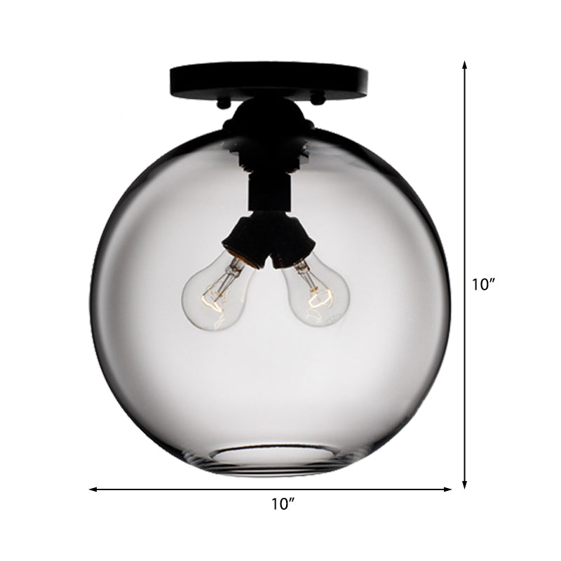 Modern 2-Head Flushmount Ceiling Lamp with Colorful Glass Shades - Global Ceiling Mounted Light"

or

"Global Modern 2-Head Flushmount Ceiling Lamp - Colorful Glass Shades Included