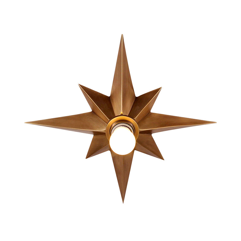 Contemporary Black/Bronze Anise Star Flush Ceiling Light - 1 Head Stairway Flush Mount Fixture