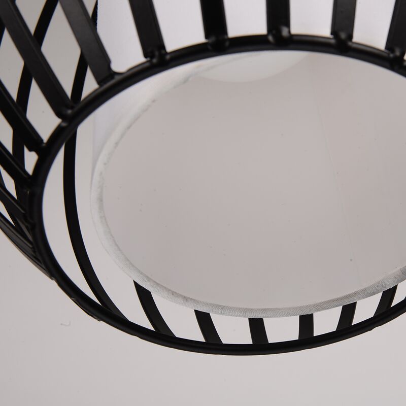 Black Single-Light Oval Iron Pendant Ceiling Light - Simplicity Meets Style