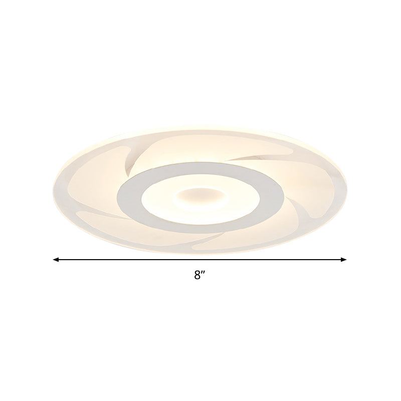 Super Thin Acrylic Windmill Flush Lamp - Modern Style LED Ceiling Mount Light (White/Warm/Inner Warm Outer White)