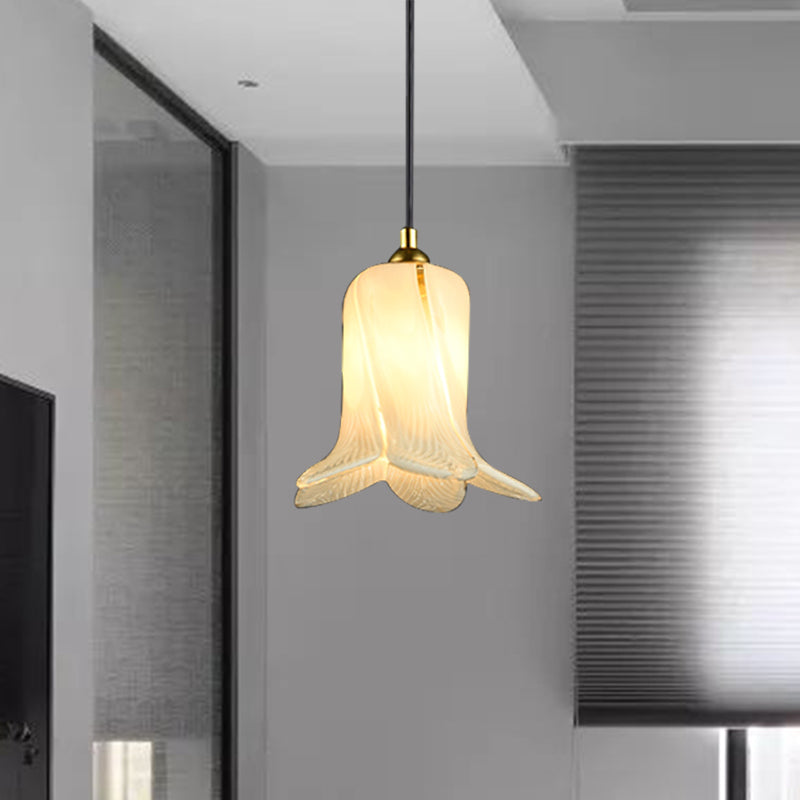 Rustic Bell-Shaped Pendant Light: 1-Light Ceiling Hang Fixture For Bedrooms - White/Green/Purple