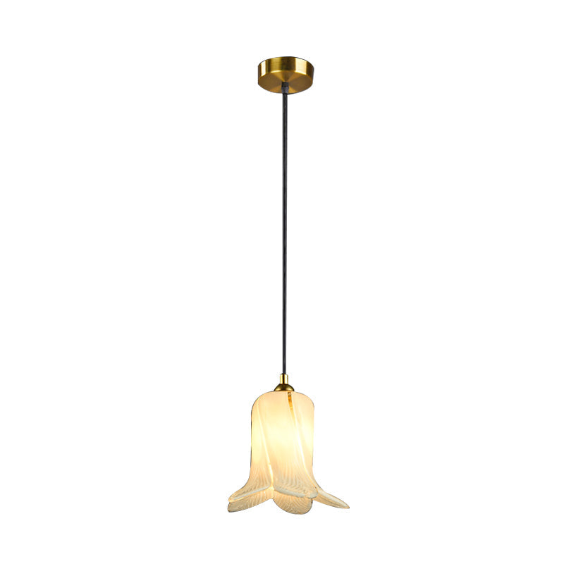 Rustic Bell-Shaped Pendant Light: 1-Light Ceiling Hang Fixture For Bedrooms - White/Green/Purple