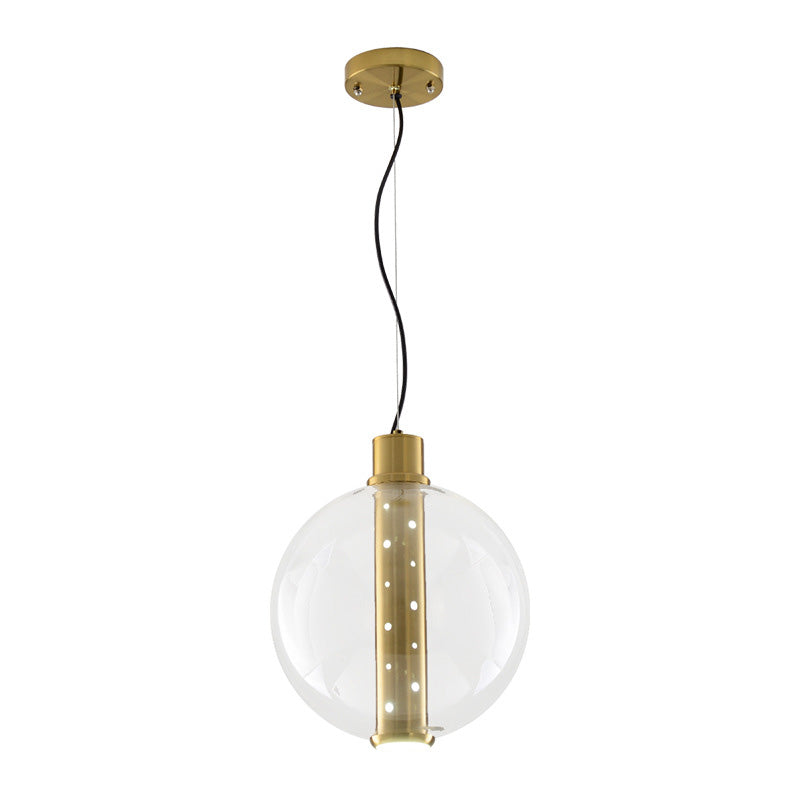 Minimalist Gold Led Glass Pendant Light For Bedroom - Globe Lighting