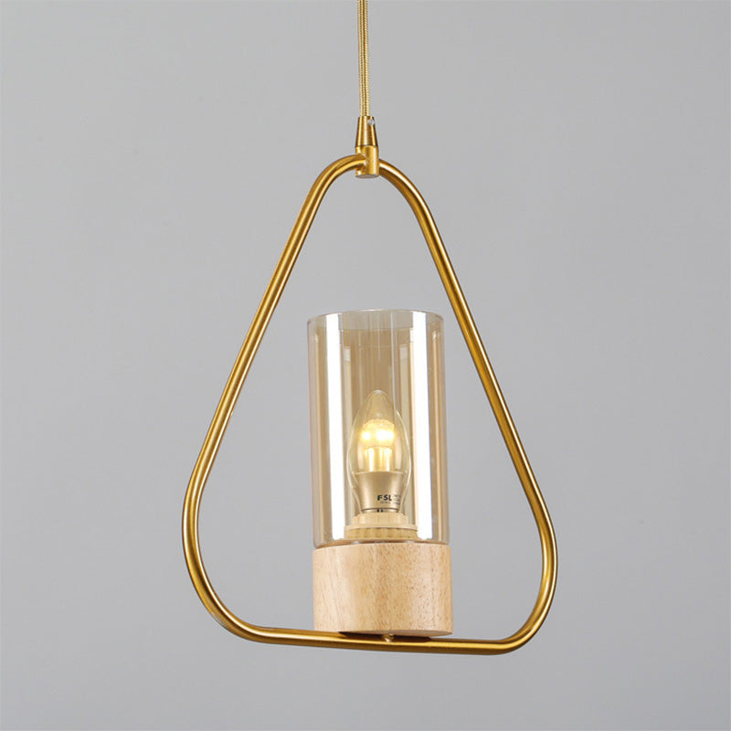 Modern Gold Triangle Drop Pendant Light for Living Room - Sleek Metal Design