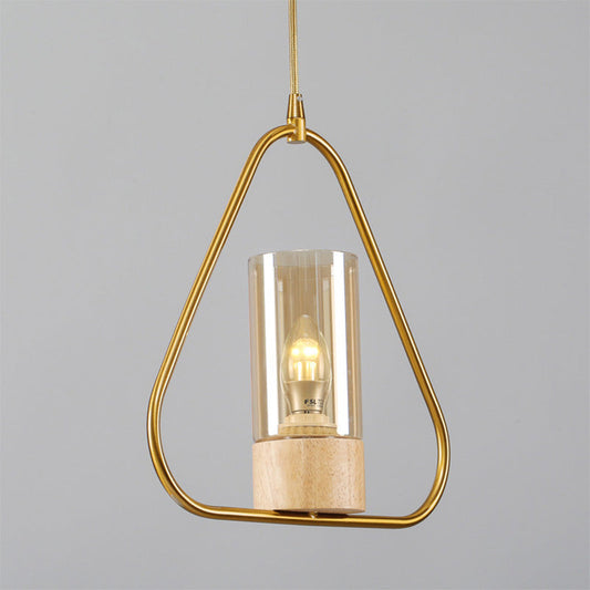 Modern Gold Triangle Drop Pendant Light for Living Room - Sleek Metal Design