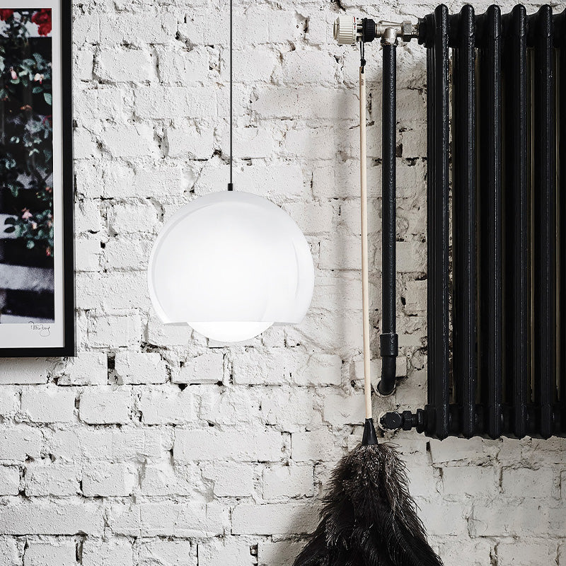 Minimalist Opal Glass Sphere Pendant Light for Restaurants