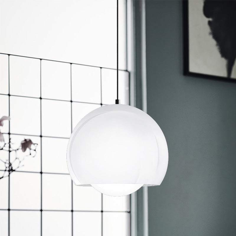Minimalist Opal Glass Sphere Pendant Light - 1 Ceiling Lamp For Restaurants