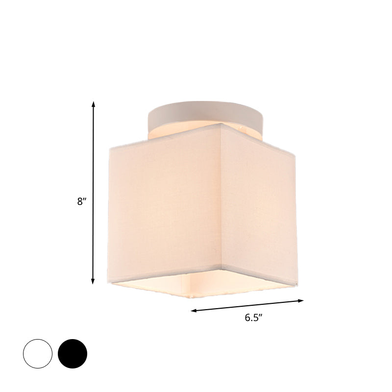 Traditional Black/White Flush Ceiling Mount Light Fixture for Corridor