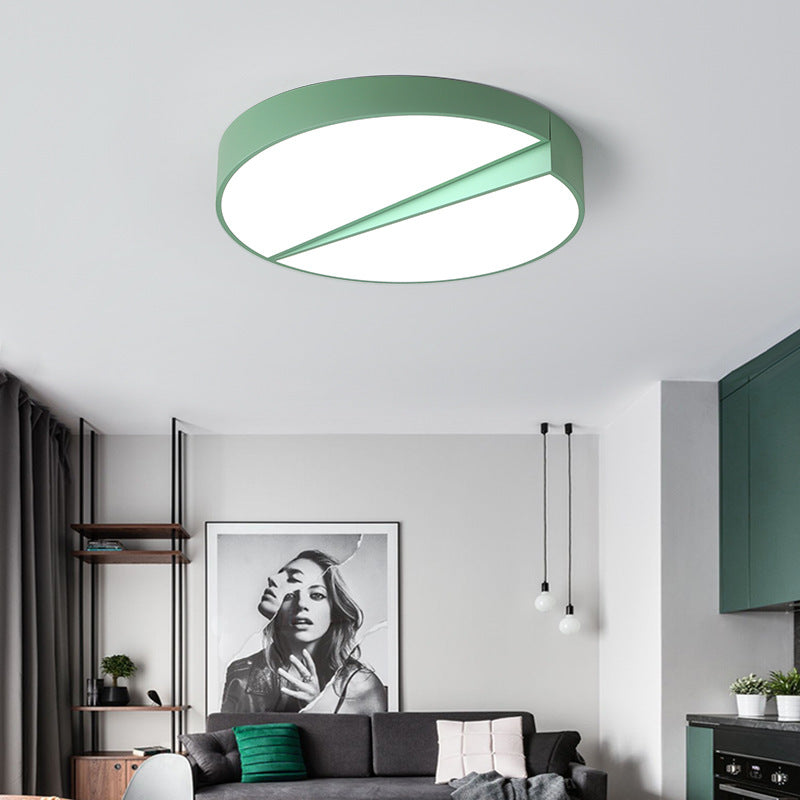 Stylish Half-Round LED Flush Ceiling Light for Dining Room - Macaron Loft Design