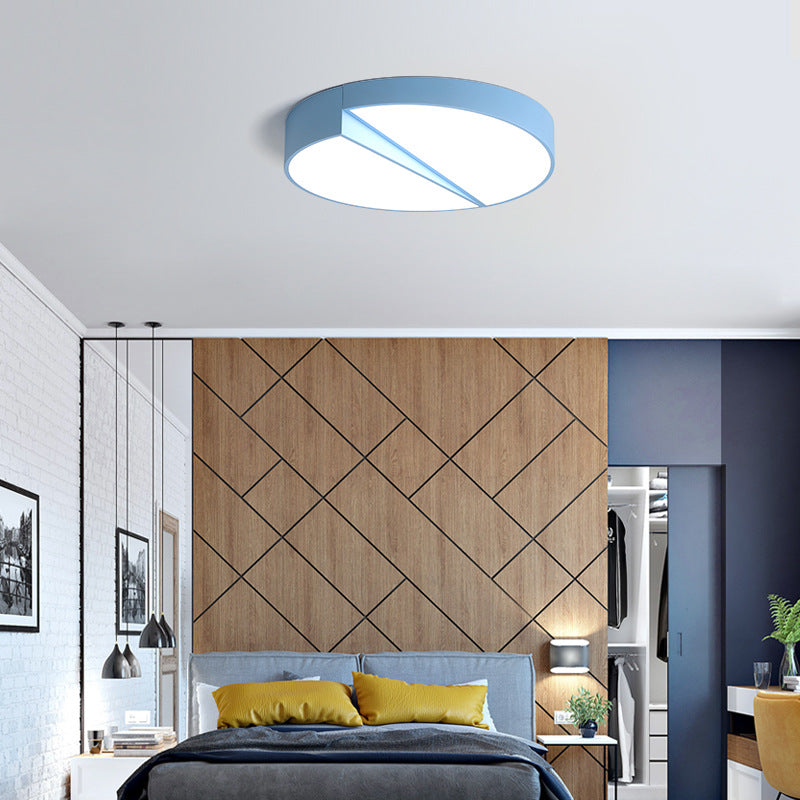 Stylish Half-Round LED Flush Ceiling Light for Dining Room - Macaron Loft Design