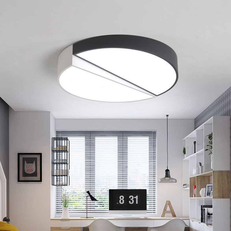 Stylish Half-Round LED Flush Ceiling Light for Dining Room - Macaron Loft Design