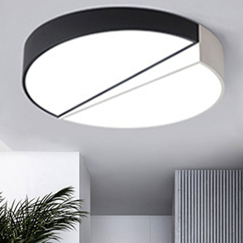 Stylish Half-Round LED Flush Ceiling Light for Dining Room - Macaron Loft Design