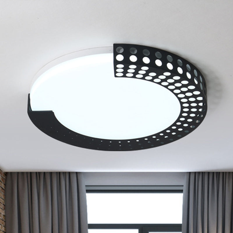 Circle LED Ceiling Light for Baby Room with Half-Ring Acrylic Design
