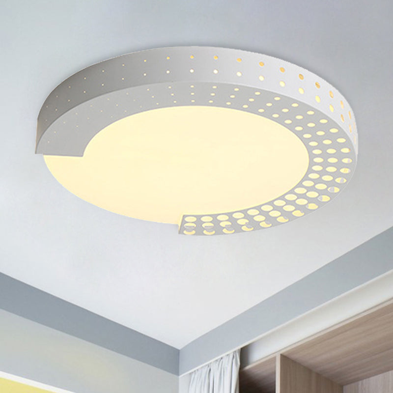 Circle LED Ceiling Light for Baby Room with Half-Ring Acrylic Design