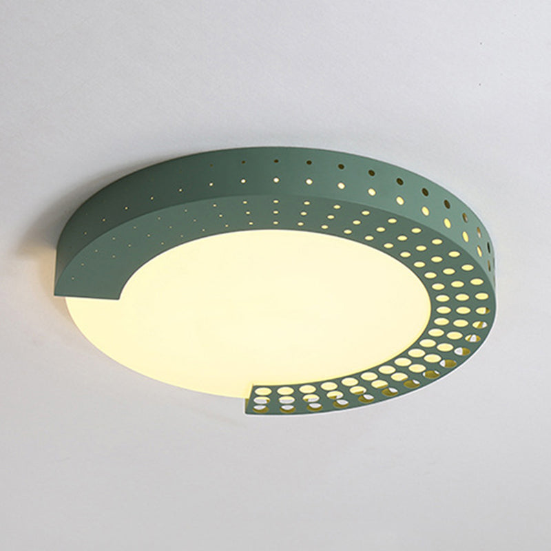 Circle LED Ceiling Light for Baby Room with Half-Ring Acrylic Design