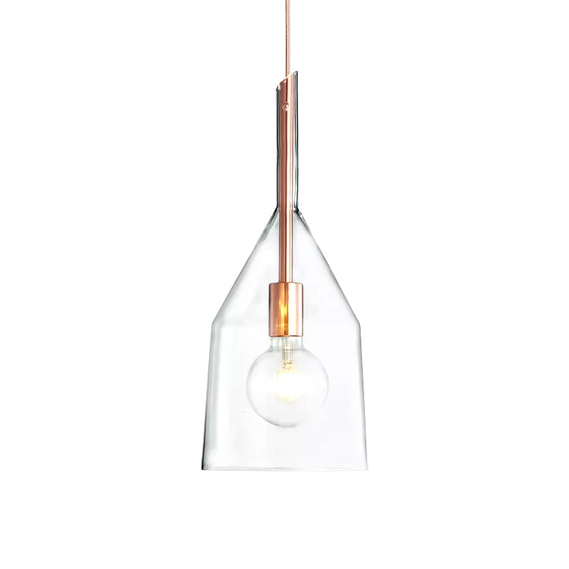 Rose Gold Kitchen Pendant Lamp With Clear Glass Shade - Simple And Elegant Design 6/7.5 Width