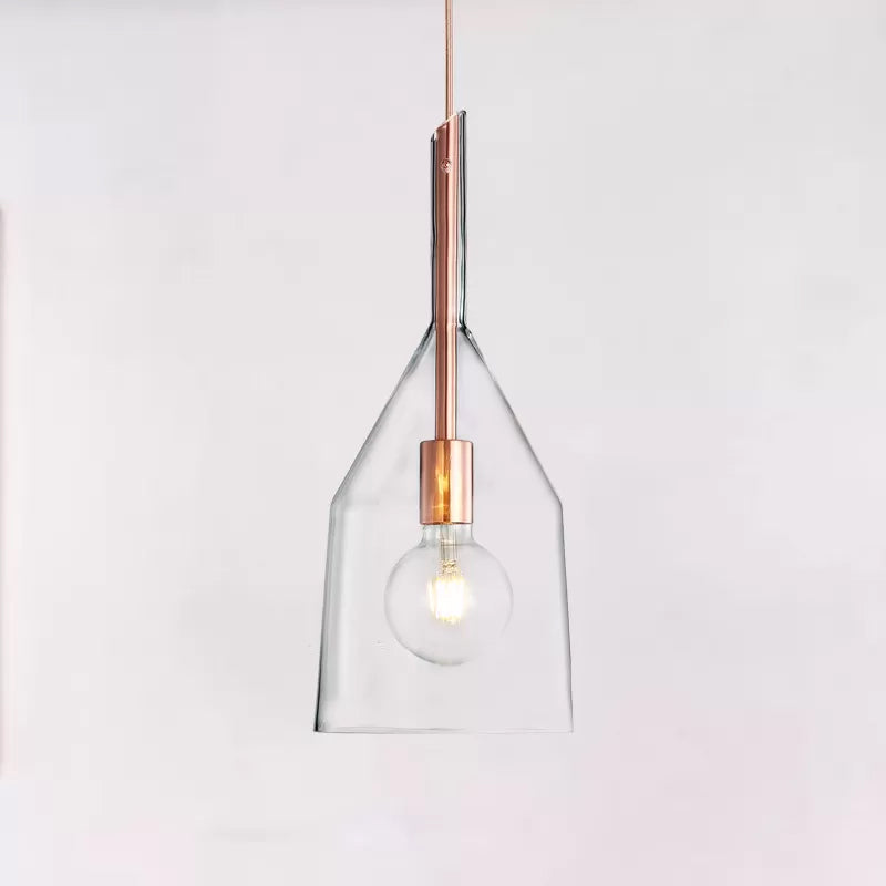 Rose Gold Kitchen Pendant Lamp With Clear Glass Shade - Simple And Elegant Design 6/7.5 Width