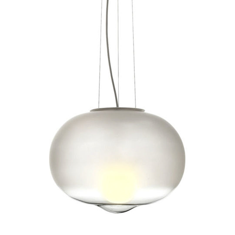 Contemporary White Glass Orb Pendant Light for Kitchen - 1 Head Ceiling Lamp, 12.5"/17" Wide