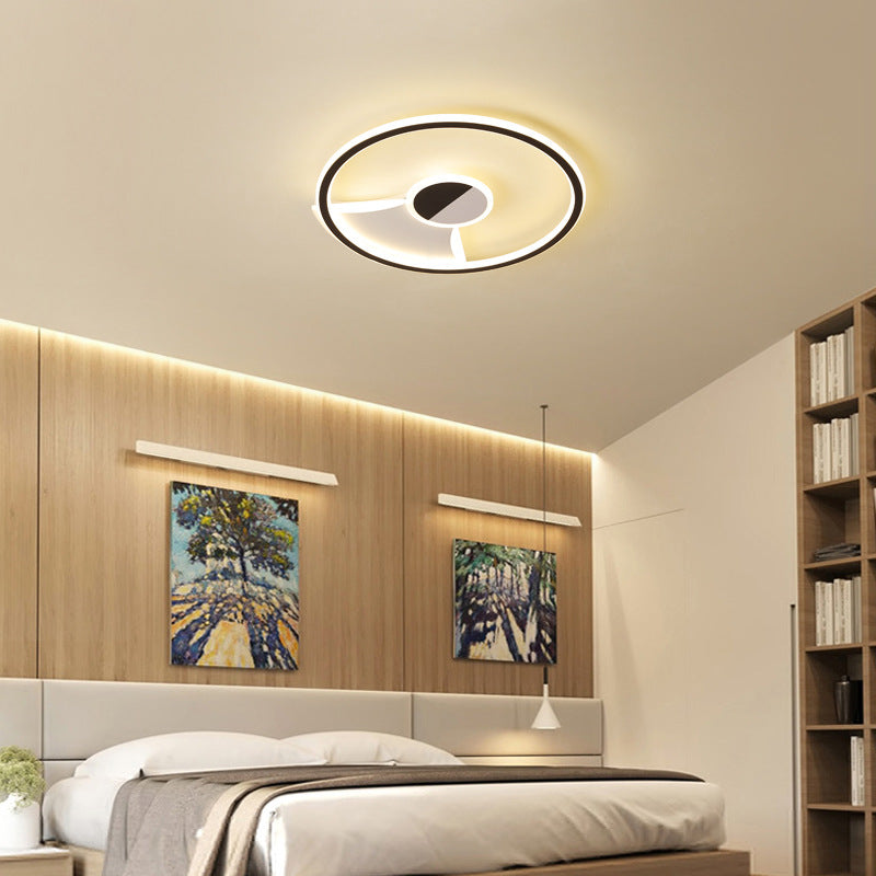 Contemporary White/Warm Flush Mount Lighting: Acrylic 16"/19.5"/23.5" Lights in Black
