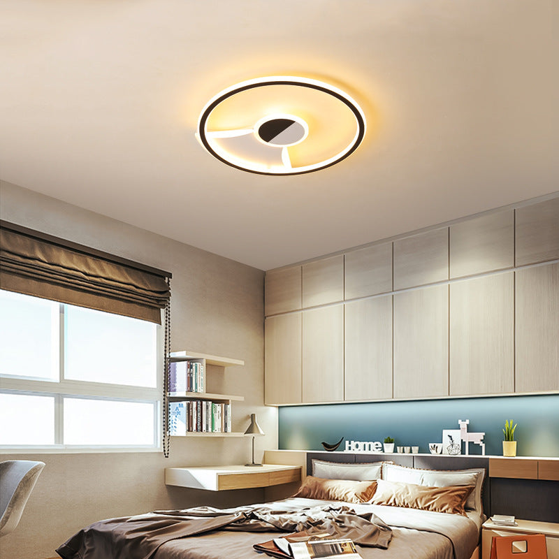 Contemporary White/Warm Flush Mount Lighting: Acrylic 16"/19.5"/23.5" Lights in Black