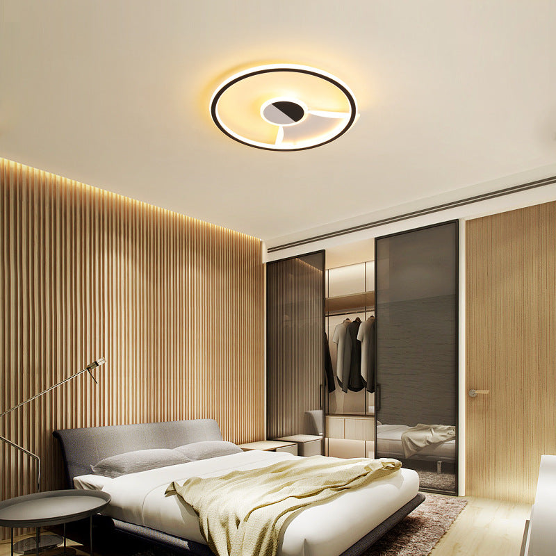 Contemporary White/Warm Flush Mount Lighting: Acrylic 16"/19.5"/23.5" Lights in Black