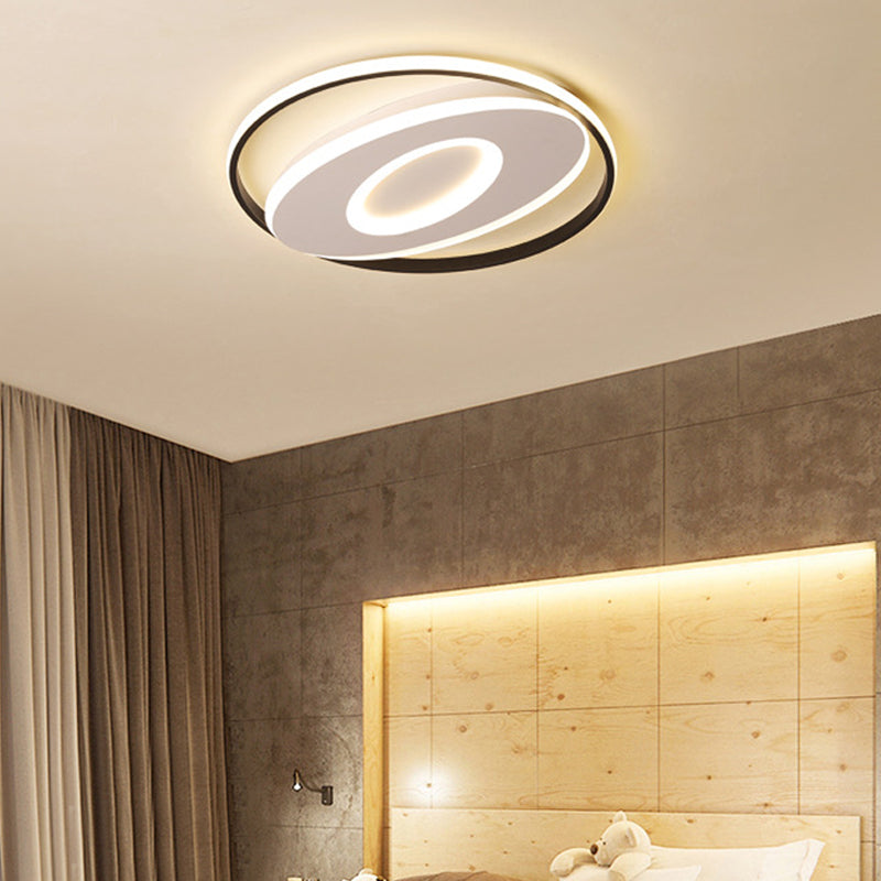 Modern Oval Flush Mount Lights - 16"/19.5"/23.5" Unique Ceiling Light Fixture in Warm/White Acrylic