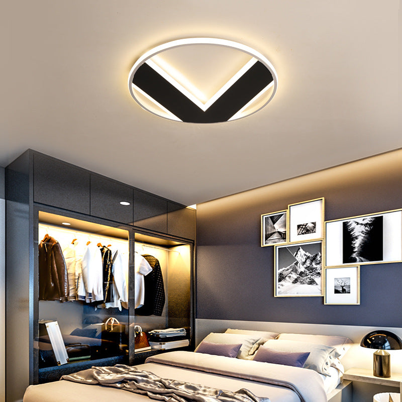V-Shaped Ceiling Light - Modern Acrylic & Black - Creative Bedroom Lighting Fixture - 16"/19.5"/25.5" - Warm/White