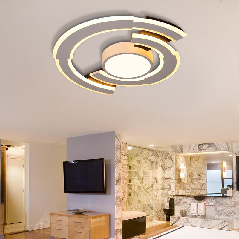 Modern Acrylic Flush Mount Ceiling Lights - Traverse Lighting Fixture (16" / 19.5" / 23.5") in Warm/White