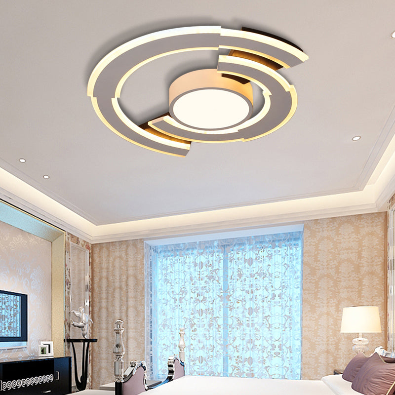 Modern Acrylic Flush Mount Ceiling Lights - Traverse Lighting Fixture (16" / 19.5" / 23.5") in Warm/White