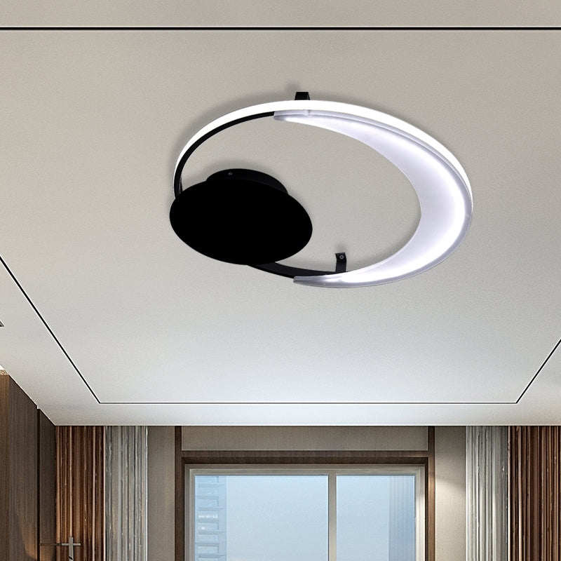 Contemporary Acrylic Flushmount Ceiling Light in Black - 3 Sizes Available